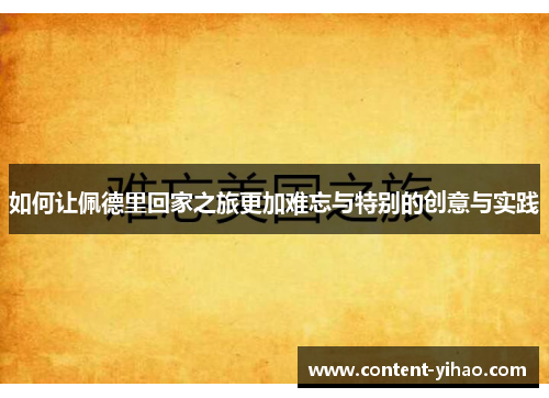如何让佩德里回家之旅更加难忘与特别的创意与实践