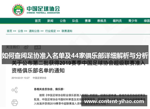 如何查阅足协准入名单及44家俱乐部详细解析与分析
